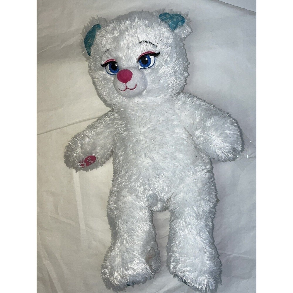 BUILD A BEAR DISNEY’S FROZEN ELSA White Sparkle Soft 16” Plush Princess Bear Toy